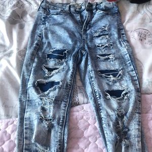 ripped covered jeans, bought from kohls